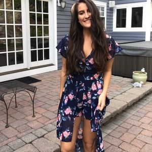 Romper with maxi overlay